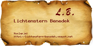 Lichtenstern Benedek névjegykártya
