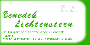 benedek lichtenstern business card